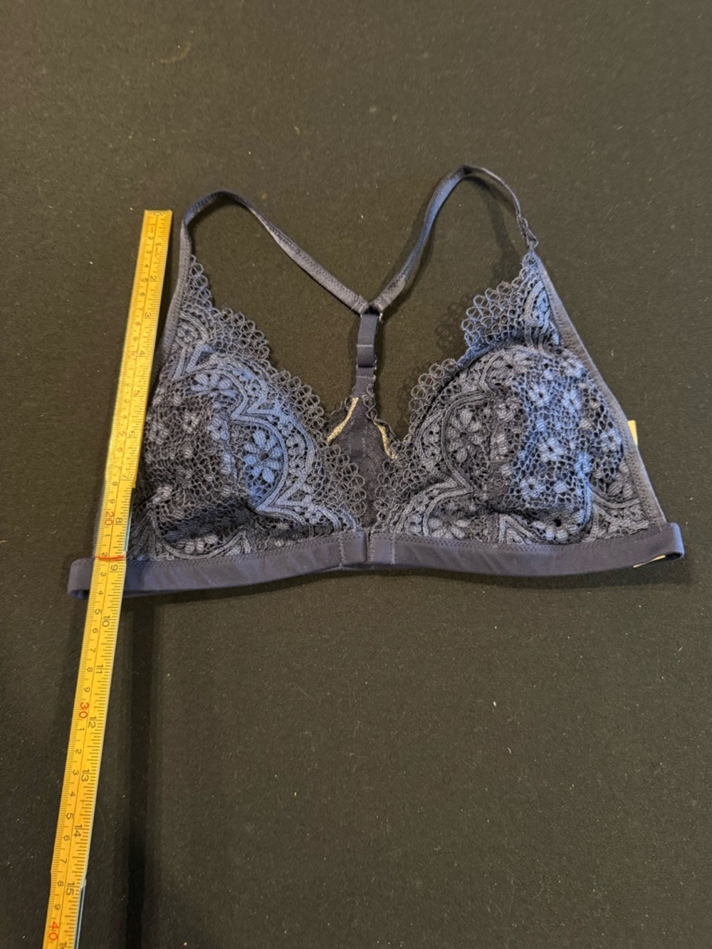Victoria's Secret Navy Lace Triangle Bralette Sz Large